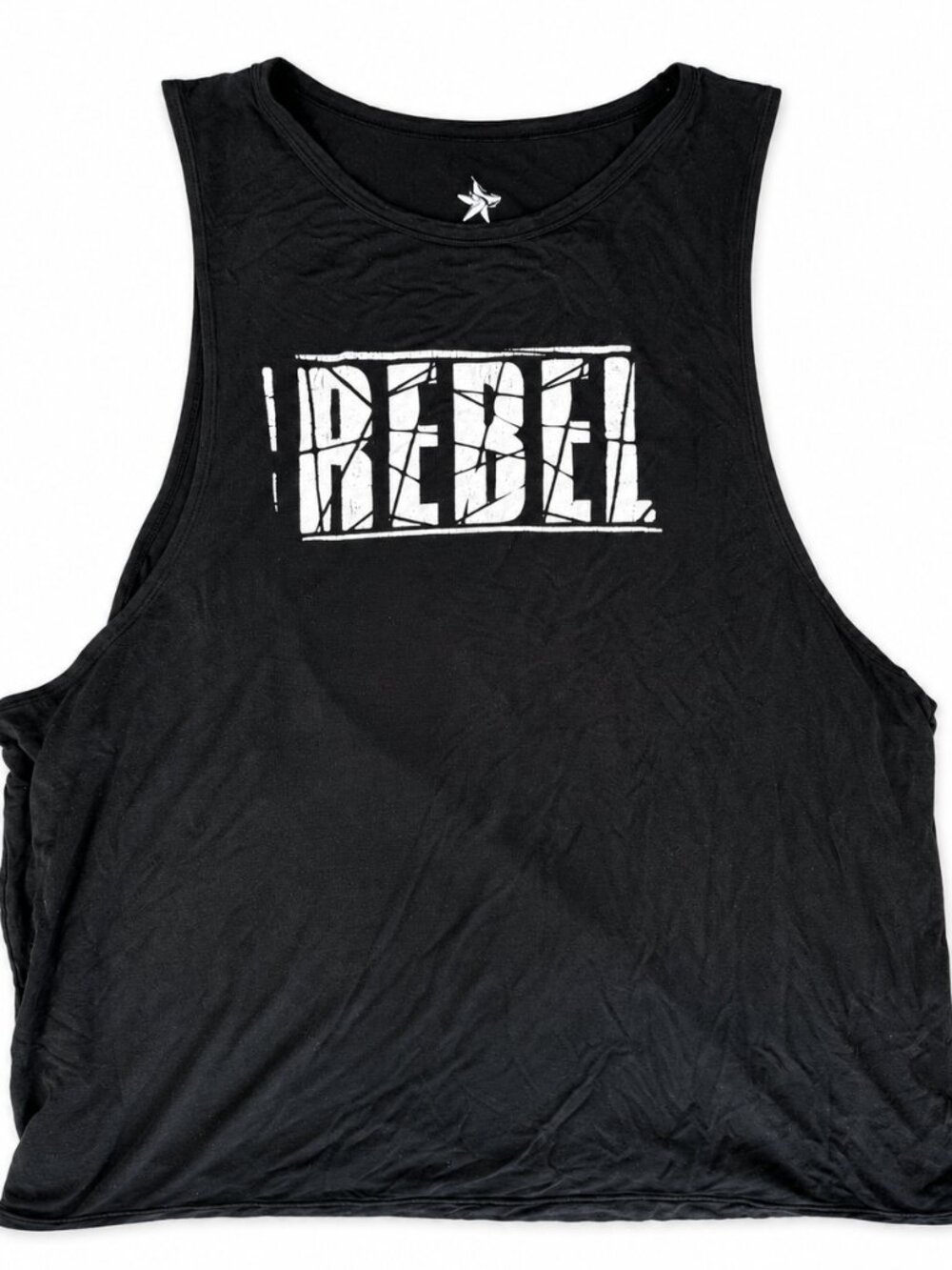 Rebel Athletic Unisex Large Black Graphic Muscle Tank